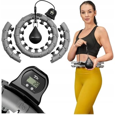 Trex Sport TX-020CHH - Hoelahoep - Met massageknoppen en calorieënteller - 400 g - Grijs