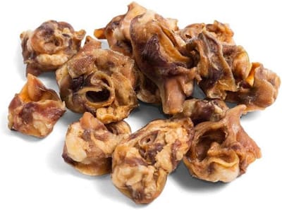 1kg Natuurlijke Varkensoren Stukken voor Grote Honden - Kauwkluif