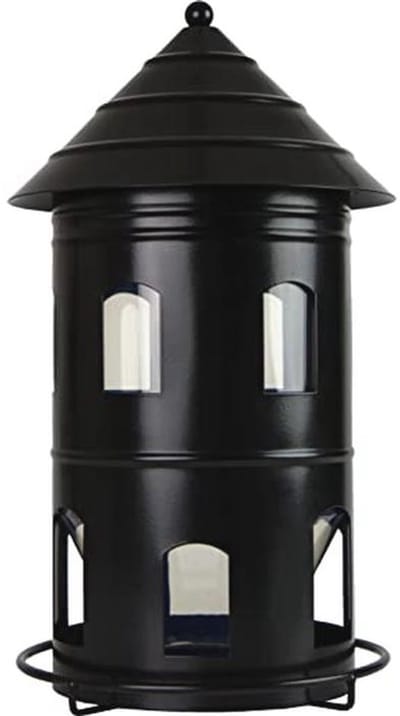 Grote voedersilo voor vogels - 6 liter capaciteit - Zwart