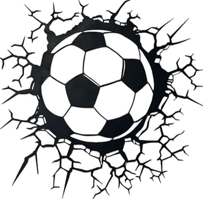 Voetbal - voetbal hout - muurdecoratie - jongenskamer - sport - meisjeskamer - kinderkamer - decoratie voetbal - bal