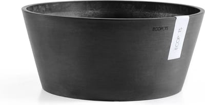 Ecopots Frankfurt 30 - Dark Grey - Ø30,6 x H15,6 cm - Ronde donkergrijze bloempot