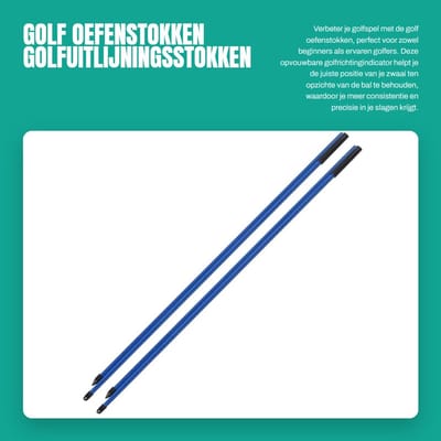 Dailygoods- Golfuitlijningsstokken Opvouwbaar - Glasvezel - Lichtgewicht - 2-sectie - Duurzaam - Praktische Accessoire - Golfstokken