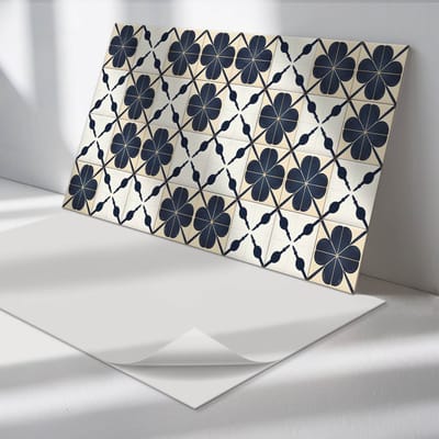 Wallfluent Vinyl Wandpaneel - Bloemenpatroon op de achtergrond PVC Muurpaneel - 100 cm x 50 cm - Marine PVC wandpaneel - 1 stuk - Rechthoekig Wandbekleding Vinyl - Texturen Wandpaneel - Zelfklevende Wandbekleding - Wandpaneel Keuken en Badkamer
