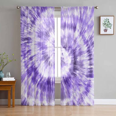 Paarse Olieverf Textuur Tule Transparante Gordijnen Voor Woonkamer Slaapkamer Keuken Voor Ramen Voile Gordijnen Huisdecoratie 135W x 114H(cm) white