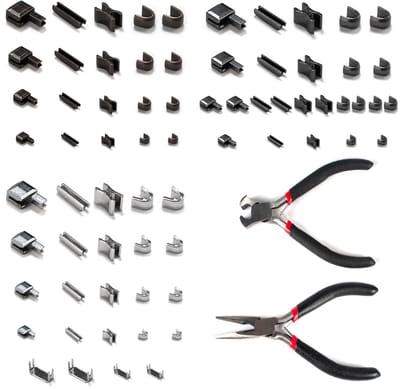 Reparatieset voor ritssluiting, 71 stuks, reparatieset, ritssluiting reparatieset, reserveonderdelen voor ritssluiting #3 #5 #8 #10 voor kleding en tassen, bevat 2 tangen gereedschap