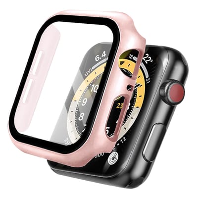 Screen protector - Geschikt voor Apple Watch 4 / 5 / 6 / SE - 44 mm - Full Cover Hard Case / Beschermend Hoesje - Rosé goud