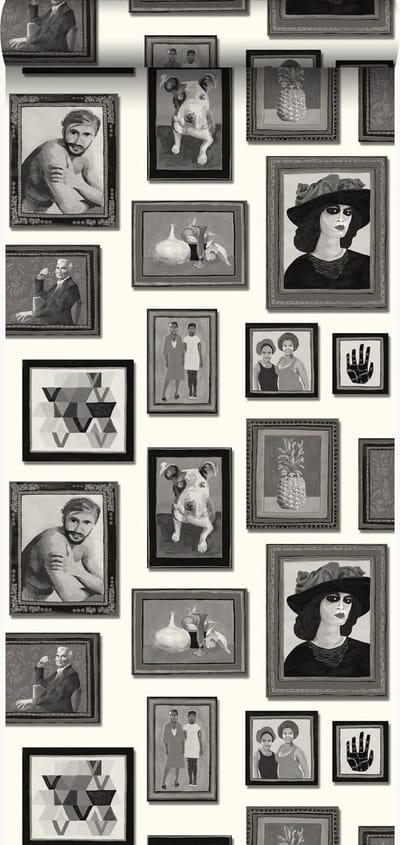 Origin Wallcoverings behang schilderijen zwart en wit - 53 cm x 10.05 m - 347462