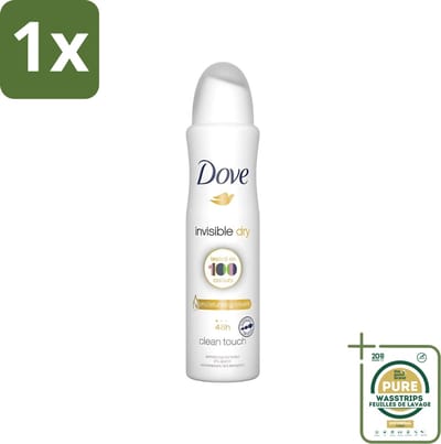 1 x Dove - Deodorant - Invisible Dry - Onzichtbare bescherming - 250 ml- Onze Bescherming - Onzichtbaar - Zweet En Geur - Vlekken - Donkere Kleding