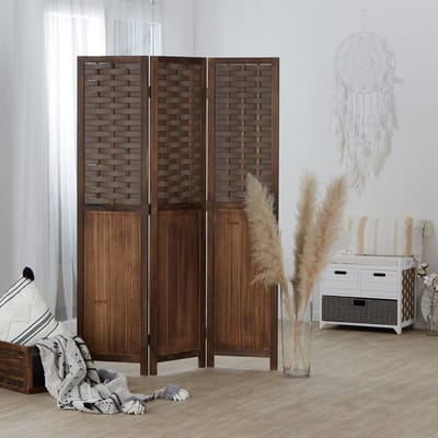 Homestyle4u Kamerscherm - 120x170 cm - Bruin - 3-delig
