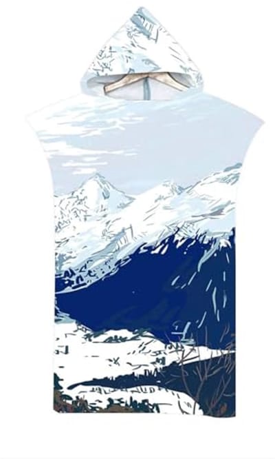 LOMTRATS Sneldrogende surfponcho, omkleedhanddoek, badjas met capuchon voor volwassenen (heren en dames). Ideaal voor zwemmen, het strand, surfen, duiken, thuis, warmwaterbronnen en baden, Adult-M