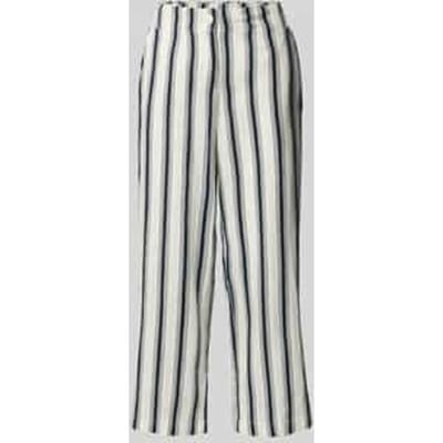 straight fit linnen broek in verkorte pasvorm