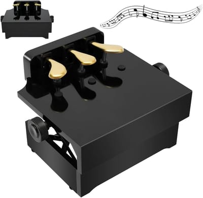 Children's piano stool with pedal extension, height adjustable with 3 pedals, ideal for electric and acoustic pianos, suitable for beginners aged 4 to 12 years.