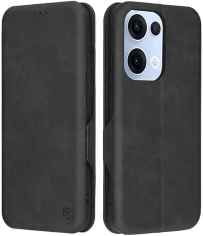 Hoesje geschikt voor Oppo Reno13 - Techsuit Safe+ Book Wallet Case - Zwart