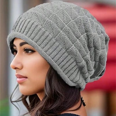 1/2 stuks Geplooide Muts, Gebreide Pet voor Dames, Koreaanse Stijl Enkellaags, Veelzijdig voor Lente & Zomer Solid Color