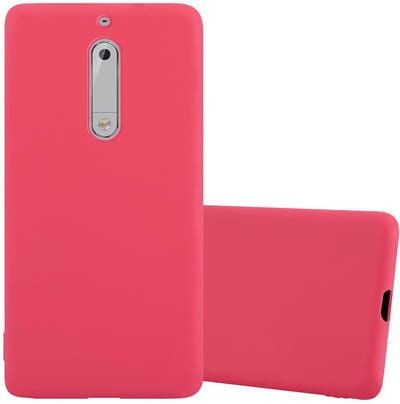 Cadorabo Hoesje geschikt voor Nokia 5 2017 in CANDY ROOD - Beschermhoes gemaakt van flexibel TPU silicone Case Cover