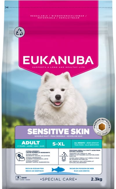 Eukanuba Hondenvoer Droog Special Care Adult Sensitive Skin - 3 x 2,3 kg - Voordeelverpakking