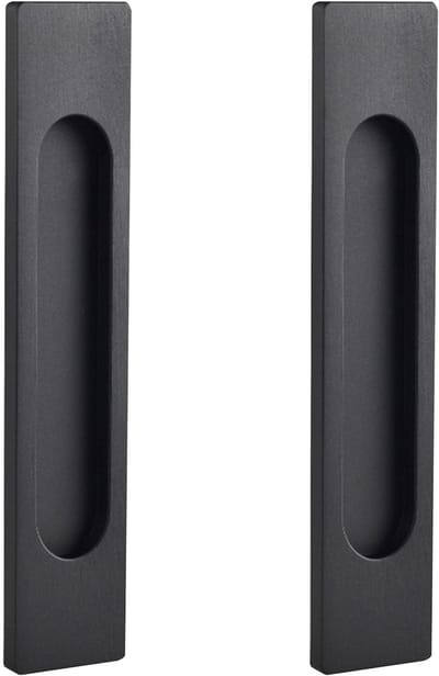 Dailygoods- Schuifdeurhandvat 2 Stuks - Matzwart Aluminiumlegering - Ovaal Design - Zelfklevend - Voor Schuifdeuren/Kasten - Verhoogt Uw Ruimte - Deurgreep
