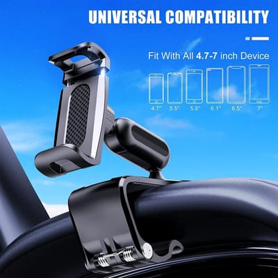 Support de Téléphone de Voiture Support Rotation à 360 Degrés Tableau de Bord Support de Téléphone Portable pour Voiture Support à Clip Pied Adapté aux Smartphones de 4 à 7 Pouces gray