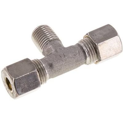 8S & M14x1.5 (con) RVS T-stuk Knelfitting Buitendraad 500bar ISO 8434-1