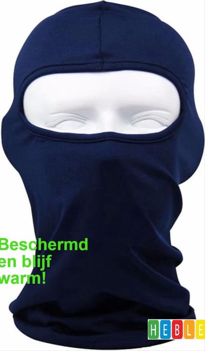 Bivakmuts voor Snowboarden/Skiën/Wielrennen/Schaatsen - Nekwarmer - One Size - Volwassenen - (Donker) Blauw - van Heble®