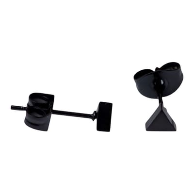 Aramat Jewels | Oorbellen | Stalen Oorbellen Driehoek Zwart – 4mm | | | |4mm | Staal | Kinderen, Volwassenen | Verkleurd niet