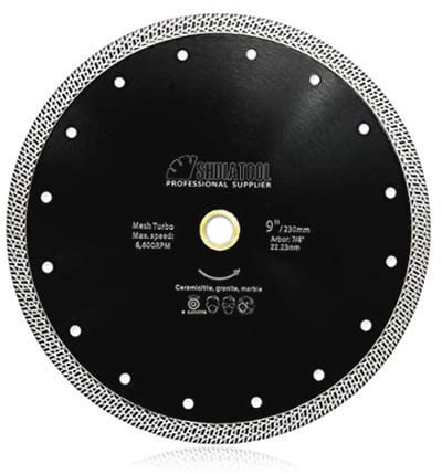 Diamantslijpschijf 230 mm Turbo zaagblad voor porseleinen tegels en keramische materialen