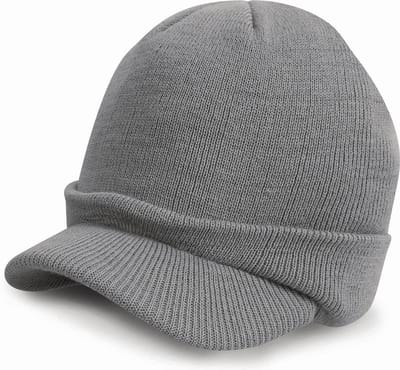 Result Wintermuts - met visor klep - grijs - volwassenen - polyacryl - heren / dames muts