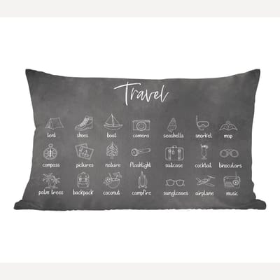 Sierkussens - Kussentjes Woonkamer - 60x40 cm - Spreuken - Quotes - Travel - Snorkel - Map