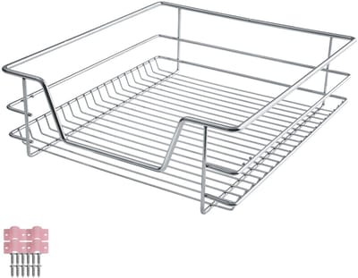 tectake® Telescopische Lade - Schuiflade - Keukenkast Organizer - Keukenrek - Keukenlade - 50 cm Breed - Draagkracht 25kg