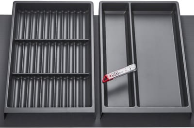 Orga-Box Vario SET 3 antraciet voor lade van 90 mm: multifunctionele inleg, kruideninleg, antislipmat Orga-Weave
