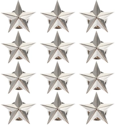 Dailygoods- Revers Pin 12 Stuks - Ster Embleem - Metalen Badge - Kostuum Decoratie - Zinklegering - 2x2cm