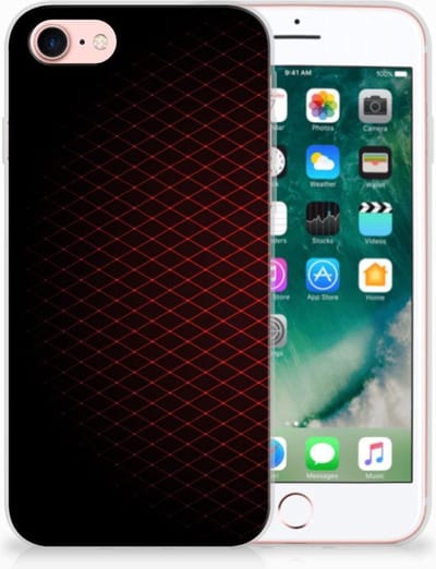 iPhone SE 2022 | SE 2020 | 8 | 7 TPU bumper Geruit Rood