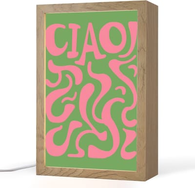 Tafellamp 20x30 cm - LED lamp - Abstract - Roze - Ciao - Vormen - Decoratieve tafellampen - Dimbaar - Tafellampje slaapkamer - Woonkamer binnen