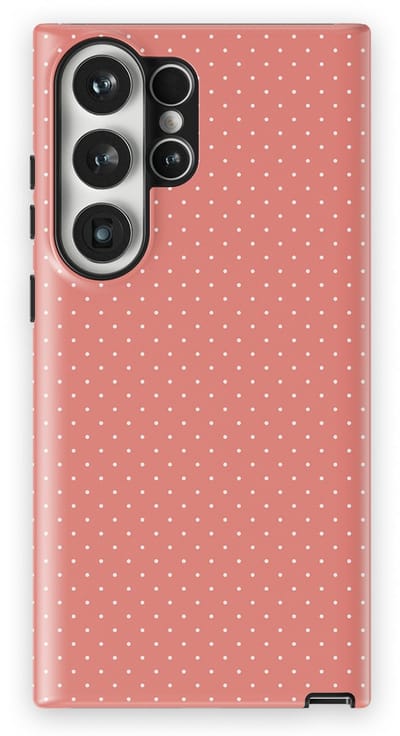 Micro Dots Tough Hoesje Samsung Galaxy S23 Ultra | Geschikt Voor Mag | Stippen Motief Backcover Samsung Galaxy S23 Ultra Soft Coral