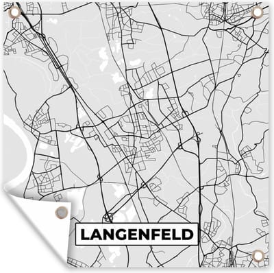 Tuin poster Duitsland - Stadskaart - Plattegrond - Langenfeld - Kaart - 200x200 cm - Tuindoek