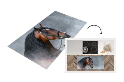 Keukenloper - Loper keuken - Paard - Rook - Halster - 120x60 cm - Keukenloper vinyl
