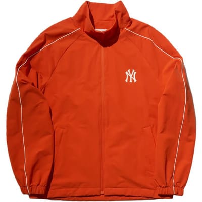 MLB Varsity New York Yankees Zacht Comfortabel Casual Windjack Unisex Windjack Diep Oranje 3AWJV0144-50ORD S red