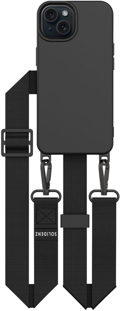 Geschikt voor iPhone 14 / 13 Hoesje Met Koord - Afneembare Koord - Case Cover - Afneembaar Koord Hoesje - Telefoon Ketting Verstelbaar - Lanyard - Geschikt voor MagSafe Case - Solidenz Collection - Zwart