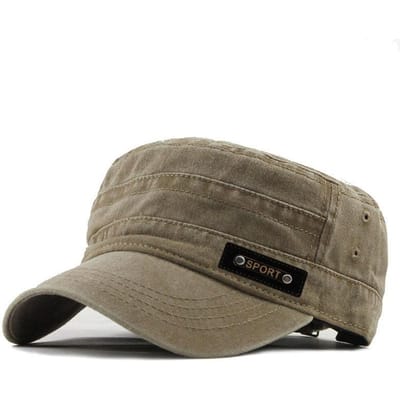 Lente Zomer En Herfst Heren Nieuwe Wasbare Katoenen Platte Top Zonwerend Militaire Pet kaki