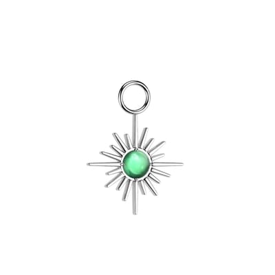 Hangertje titanium starburst natural stone groen onyx - LMPiercings