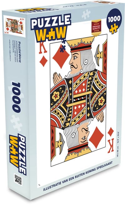 Puzzel Illustratie van een ruiten koning speelkaart - Legpuzzel - Puzzel 1000 stukjes volwassenen