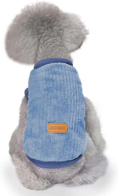 Hondenkleding voor Winter - Zachte Dikke Pluche Trui voor Puppy en Kat - Warm en Comfortabel (Klein, Blauw)
