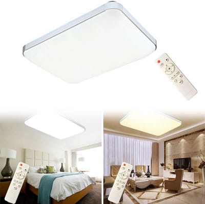 NAIZY Led-plafondlamp, 72 W, plafondlamp met afstandsbediening, woonkamerlamp, badkamerlamp voor slaapkamer, keuken, hal, dimbaar