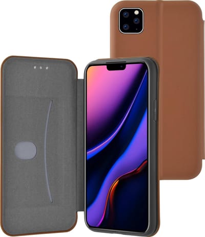 Azuri Apple iPhone 11 Pro Max hoesje - Ultra dunne book case - Cognac