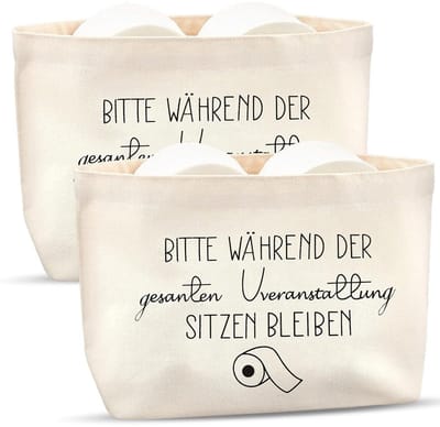 Dailygoods- Toiletpapierhouder Ruimtebesparend - Toiletpapier Houder - Badkameraccessoire - 2 Stuks - Elegante Opbergzak - 22 cm Breedte - Toiletpapieropberger