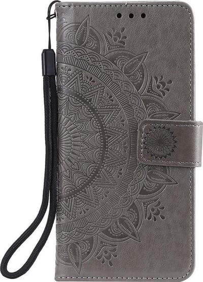 Shop4 - Geschikt voor Samsung Galaxy S20 Ultra Hoesje - Wallet Case Mandala Patroon Grijs