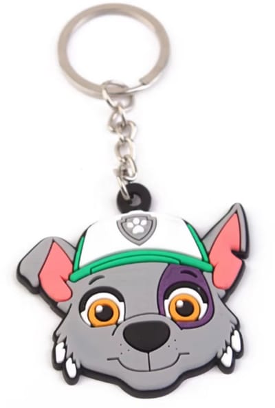 Pradeo - Alternatieve Sleutelhanger Van Paw Patrol - Rocky - Paw Patrol - Hard Siliconen - Cadeau Voor Volwassenen en Kinderen - Geschenk Voor Verjaardagen en Feestdagen - Key Chain