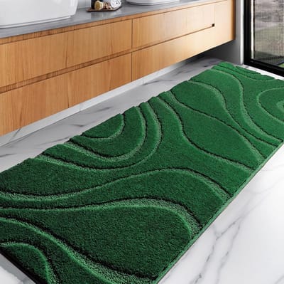 Extra Lange Badmat Runner 61x183cm Groen Antislip Machine Wasbaar