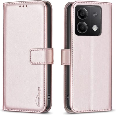BINFEN Hoesje - Geschikt voor Xiaomi Redmi Note 13 5G Hoesje - BINFEN Color Book Case - Rose Gold