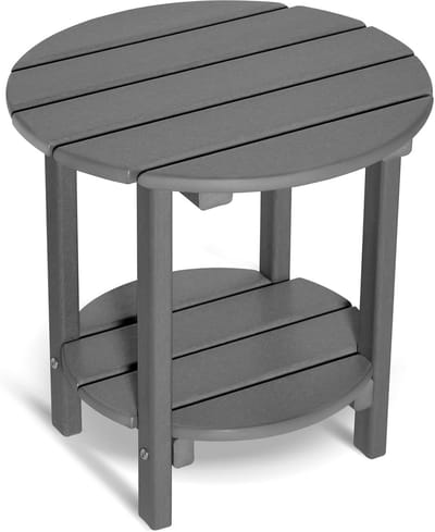 Buitentafel - Tuin Tafel - Ontspannen Buiten - Twee Niveaus Ontwerp - 45x45x45 cm - Grijs